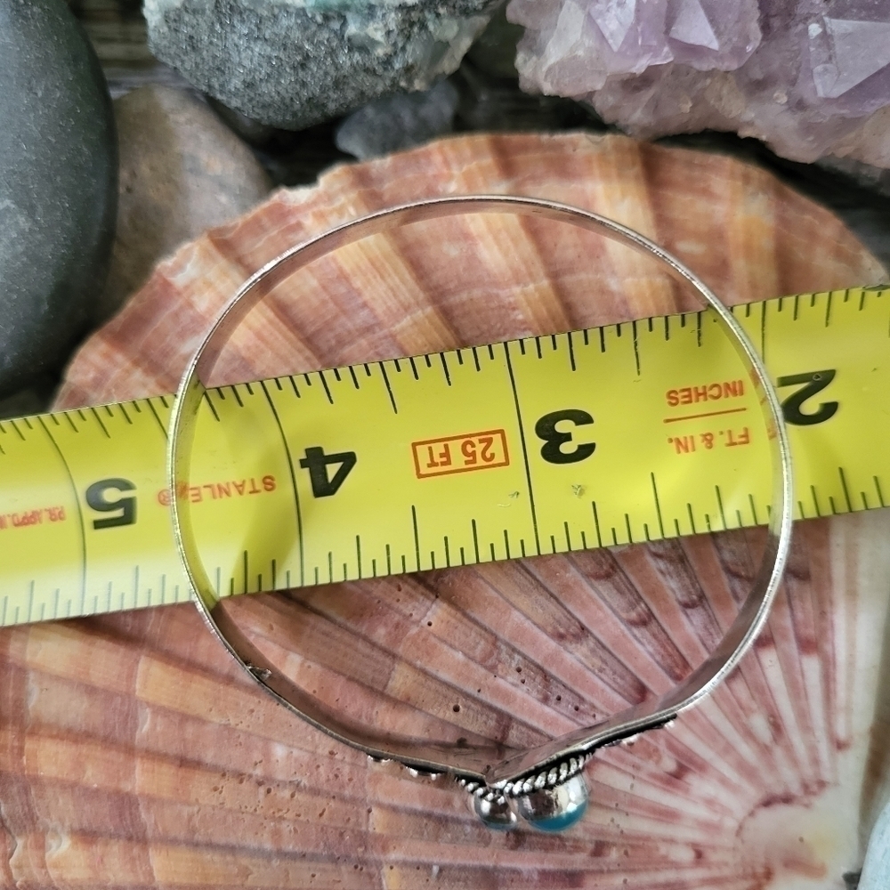 925 SS Plated Turquoise bracelet NWT - Picture 3 of 3